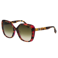 FENDI 時尚造型太陽眼鏡 (紅豹紋)FF0107FS