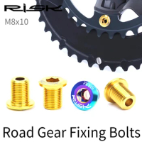 RISK MTB Road bicycle Crankset Chainring Bolts Nuts for BMX Fixed Gear Track single/double disc GR5(TC4) Titanium Alloy