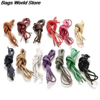 1Pair 8 Colors Waxed Coloured Shoelaces For Leather Shoes Laces Round Strings Martin Boots Sport Shoes Cord Ropes