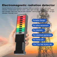 Electromagnetic Field Detector 8 LED Radiation Detector Portable EMF Magnetic Field Monitor Handheld Magnetic-Field Monitor