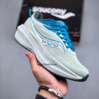 Original Saucony Victory 21 Men Shockproof Racing Popcorn Outsole Casual Running Shoes Women Sports Cushioning Light Sneakers