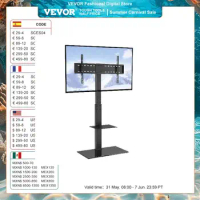 VEVOR TV Stand Mount Swivel Tall TV Stand for 32-55/ 65/ 85 inch TV Height Adjustable Portable Floor TV Stand Max VESA 600x800mm