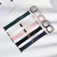 Watch band + case for Apple resin watch iwatch bands strap 345678/SE PC tempered film protective case