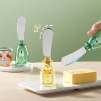 WORTHBUY Cute Stainless Steel Butter Knife Cheese Cutter Dessert Jam Spreading Knife Cheese Slicer Kitchen Tools