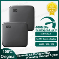 Western Digital WD Elements SE Portable SSD Solid State Drive 480GB USB3.0 400MB/s External SSD 1T 2T for PS5 Laptop Computer PC