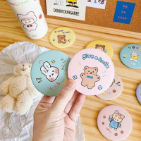 Cermin Bulat Karakter Cute Portable Mini Pocket Mirror Kaca Cermin Make Up Mini Kaca Travelling Moti