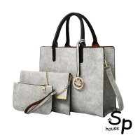 【Sp house】歐美風範復古子母三件套手提包包(5色能選)