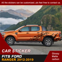 Car Decals Side Body Mud Seaweed Stripe Graphic Vinyl Car Sticker Fit for Ford Ranger 2012 2013 2014 2015 2016 2017 2018 2019