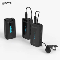 BOYA BY-XM6-S1 2.4G Wireless Microphone System Dual Channel Lapel Clip-on Microphone 100M Transmission for Camera Smartphone