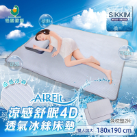 【格藍傢飾】涼感舒眠4D透氣5mm冰絲床墊 (含枕墊X2)-雙人加大