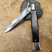 Italy Swinguard Folding Knife with Pocket Clip 440 Balde Godfather Stiletto Tactical EDC Camping Knife Hunting Knives