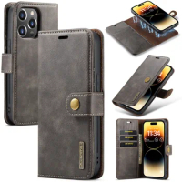 Magnetic Detachable Phone Case Suitable For Apple 14 Pro Max Phone Case Flip Cowhide IPhone 13 Pro Max Protective Case