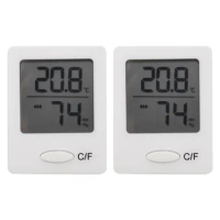 2 Pieces of Mini LCD Digital Thermometer Hygrometer Living Room Office Indoor Temperature Hygrometer Indoor Hygrometer