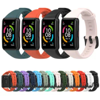Many colors new Silicone watch Straps For Huawei Honor band 6 smart watchband Replacement Bracelet for Huawei band 6 Adjustable