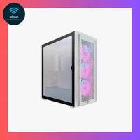 Cube Gaming Stalla ATX Glass Full Tower PC Case Black White Hitam Putih White+Kayu