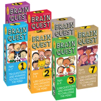 7Packs/Lot Brain Quest For Ages 6-13 Years Old Brain Task Intelligence Development Card Book Textbooks Exercises Cards Notepad