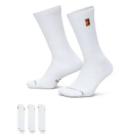 NIKE Unisex Tennis Court Everyday Cushioned Crew Socks 3 Pairs Kaos Kaki Tennis Pria / Wanita [IH863