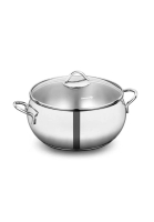 KORKMAZ Korkmaz 316 Stainless Steel Pot Tombik 18/10 Stainless Steel Casserole Pot with Glass Lid For All Stovetop (Made in Turkey)
