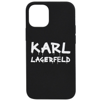 KARL LAGERFELD卡爾塗鴉LOGO款Iphone 12mini手機殼5.4 (黑)