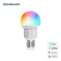 Zemismart WiFi Matter-certified LED Light Bulb RGBCW Smart E27 Dimmable Lamp 7W Siri Google Home Smartthings Alexa