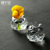 穗千堂 迷你小石榴干花花瓶日式手作花器擺件創意花瓶玻璃工藝品