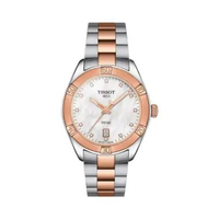 Tissot PR 100 Sport Chic 36 - T101.910.22.116.00 White Mother Of Pearl Grey Rose Gold 5N Chain Strap