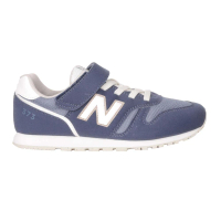 【NEW BALANCE】17-25CM_男中大童復古慢跑鞋-WIDE-373系列 NB 靛藍白奶茶(YV373TC2)