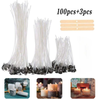 103pcs Candle Wick Soy Wax Core Braided Cotton Wick Kerosene Lamp Wax Thread Making DIY Candle Tool Accessories