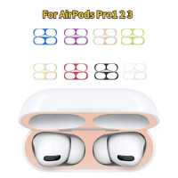 For Air pods pro 2 skin Protective Sticker For Apple AirPods 1 2 3 Pro Metal Dust Guard Sticker Earphone Charging Box Case
