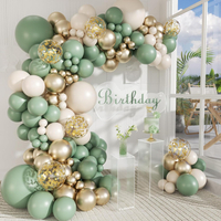 147pcs Sage Green Balloon Arch Kit Sage Green Gold Sand White Balloons for Wedding Engagement Annive
