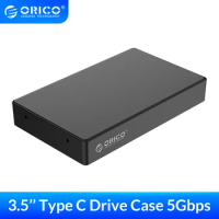 ORICO 3.5 Inch Type C Drive Case SATA To USB3.1 HDD Enclosure for Hard Drive Box SATA Hard Drive Enclosure for 2.5/3.5 HDD SSD