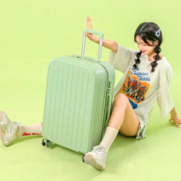 20"22"24"26" Travel Women Zipper Luggage Bag Mute Wheels Waterproof Trolley Men's Suitcase Password Lock Carry On Boarding Case