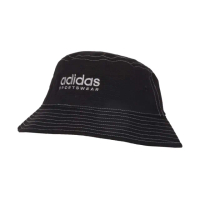 【adidas 愛迪達】漁夫帽-防曬 遮陽 帽子 休閒 愛迪達 黑灰(HY4318)