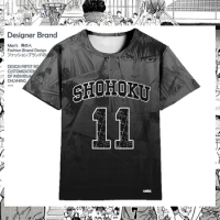 Slam Dunk Shohoku High School No.10 Hanamichi Sakuragi Cosplay T Shirt Basketball Sportswear Loose Breathable T Shirts