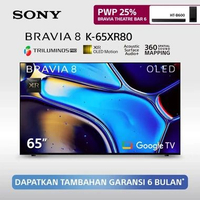 Sony | BRAVIA 8 65 Inch TV | OLED | 4K Ultra HD | HDR | Smart TV (Google TV) | 2024 Model | K-65XR80