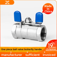 One piece butterfly handle ball valve 304 stainless steel ball valve butterfly handle 316L butterfly handle valve switch 4 point