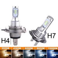 2Pcs H4 H7 LED Car Fog Light H11 H8 H9 H1 H3 LED Headlight Bulbs 9005 9006 Hb3 Hb4 Auto Driving Running Lamps 20000LM 12V 6000K