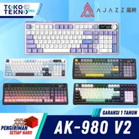 Ajazz AK980 / AK-980 V2 98% Mechanical Keyboard Three Mode RGB with TFT Color Screen Pink - Gift Swi