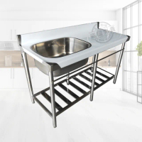 【Abis】客製商品-頂級升級加牆款304不鏽鋼125CM洗台+平台加深大水槽/洗手台/洗碗槽/洗衣槽/流理台(4.2尺)