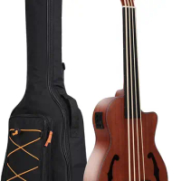 Batking Ukulele Bass Electric Ubass，30 inch Baritone bass ukulele, Fretted Electric Acoustic Uku bass With Gig Bag