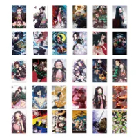 30Pcs/box Anime Demon Slayer Kimetsu No Yaiba Kamado Tanjirou Nezuko Postcard Post Cards Sticker Artbook Gift Cosplay Props