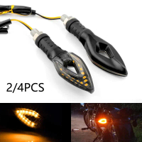 EcoDrive Gear 2/4pcs Universal LED Motorcycle Turn Signal Light Amber Blinker Tail Light Front/Rear 