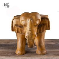 實木大象造型矮凳門廳招財象換鞋凳招財家居裝飾品兒童動物小板凳