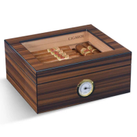 cigar holder cigar case Eggplant box, cedar wood box, cigar humidor, large capacity storage cigar double-layer cigarette