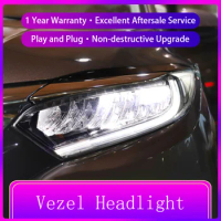 A Pair of Car Headlights For Honda Vezel 2019-2023 Front Projector Lens DRL Head Lamp LED Day Run Light Auto Dynamic Accessories