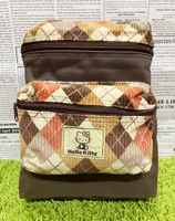 【震撼精品百貨】Hello Kitty 凱蒂貓~日本SANRIO三麗鷗KITTY後背包-菱格橘*01527