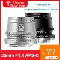 TTArtisan 35mm F1.4 Lens For Canon M mount APS-C MF Camera Lens For Canon M1 M2 M3 M5 M6 M6II M10 M100 M50