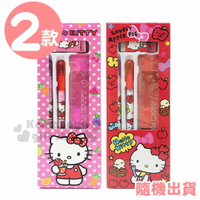 小禮堂 Hello Kitty 四件式文具組禮盒《2款隨機.粉/紅》鉛筆.尺.橡皮擦