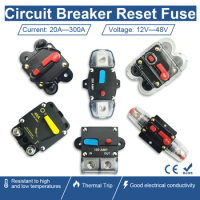 Circuit Breaker Reset Fuse 12v 24v 48v DC 20A-300A 250A Solar Fuse Car Boat Audio Manual Power Protect Fuse Resettable Insurance