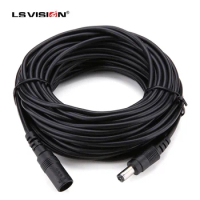 LS VISION 5M 16.5FT DC Extension 5.5x2.1mm Power Cord Cable Extender For CCTV Security Camera LED Strip 12 Volt Extension Cord
